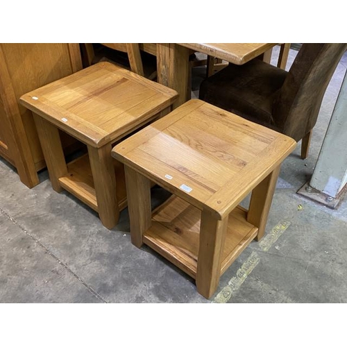 95 - 2 Barker & Stonehouse oak end tables 55H 50W 50D