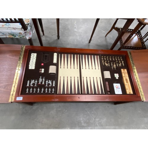 63 - Mid century 'Stateroom Furniture Ltd' compendium games table 42H 101W 50D