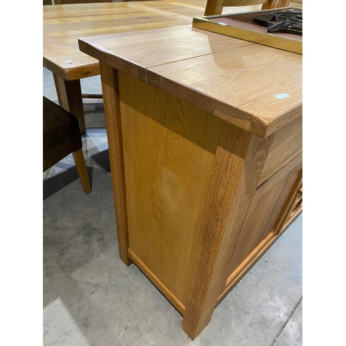 96 - Barker & Stonehouse oak sideboard with wine rack 88H 170W 50D