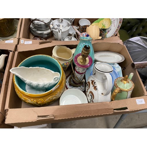 469 - Quantity of assorted collectables including Carltonware, Falcon ware, studio pottery, 3 boxes of blu... 