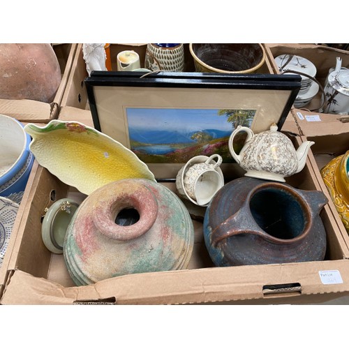 469 - Quantity of assorted collectables including Carltonware, Falcon ware, studio pottery, 3 boxes of blu... 