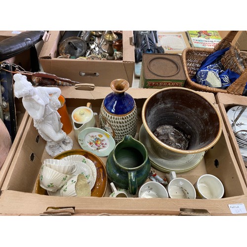 469 - Quantity of assorted collectables including Carltonware, Falcon ware, studio pottery, 3 boxes of blu... 