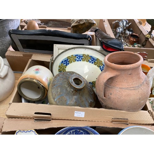 469 - Quantity of assorted collectables including Carltonware, Falcon ware, studio pottery, 3 boxes of blu... 