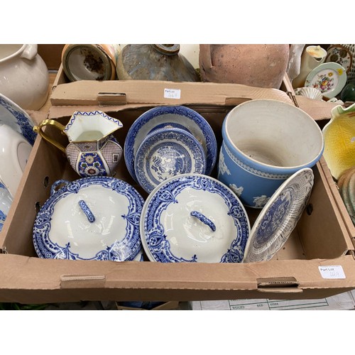 469 - Quantity of assorted collectables including Carltonware, Falcon ware, studio pottery, 3 boxes of blu... 