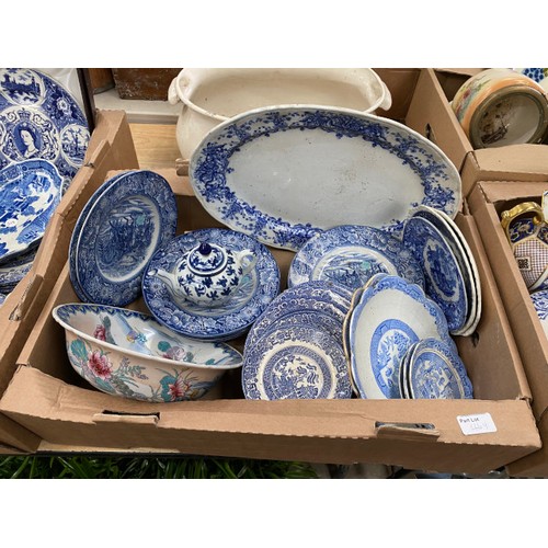 469 - Quantity of assorted collectables including Carltonware, Falcon ware, studio pottery, 3 boxes of blu... 