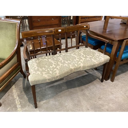 114 - Mahogany inlaid salon settee 117W