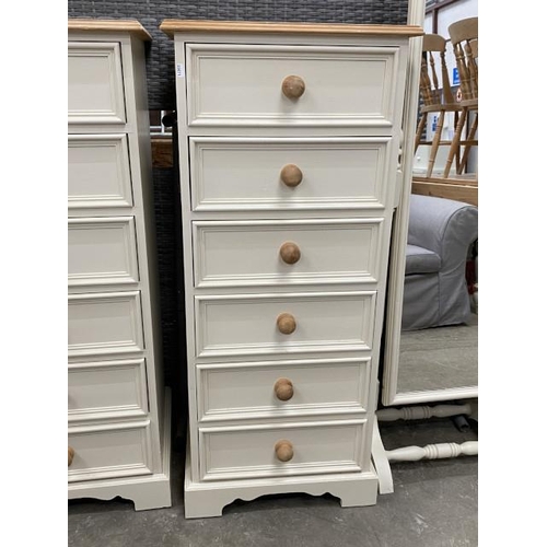 135 - Painted pine 6 drawer chest 122H 53W 46D