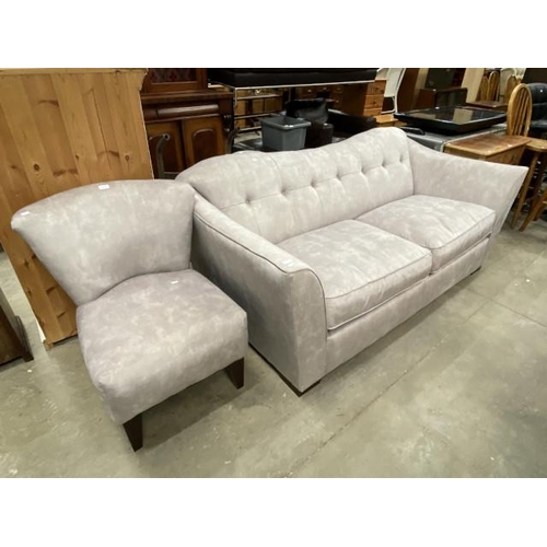 143 - Sofology 'Bartelli' sofa bed 200W & matching side chair 67W