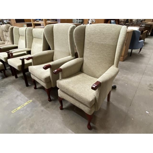 184 - Pair of HSL high wing back chairs 75W