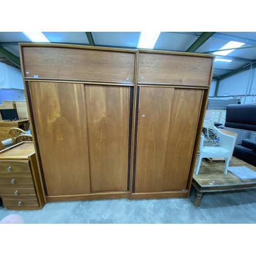 194 - 2 Austinsuite teak wardrobes 200H 91W 64D & 200H 121W 64D