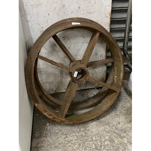 204 - Pair of cast cart wheels 53cm diameter