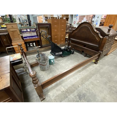 216 - French oak double bed frame (no lats)