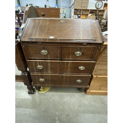 217 - Georgian oak bureau 111H 88W 60D