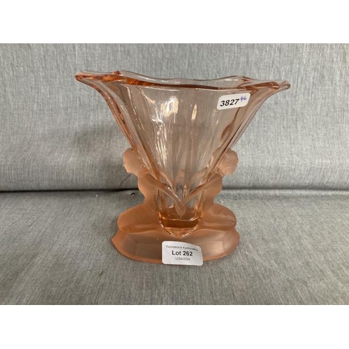 262 - Art Deco figurine glass vase