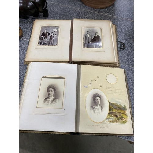 267 - Two Victorian photograph albums (One missing clasp) as found