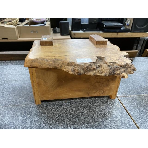 291 - Burr walnut jewellery box 26W 14H 20D