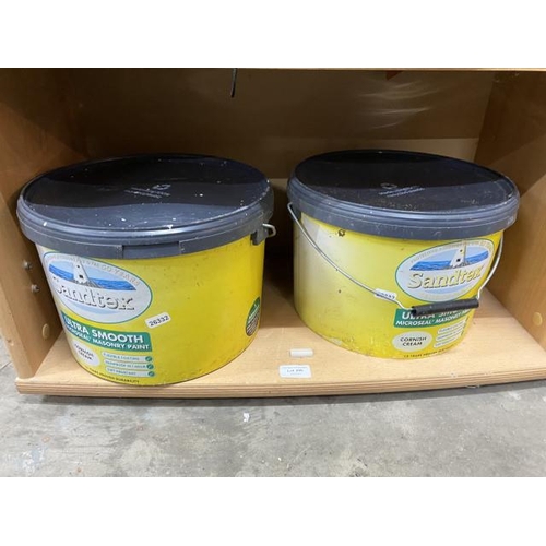 298 - 2 tubs of Sandtex ultra smooth Cornish cream microseal masonry paint 10L each