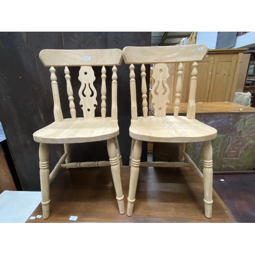 69 - 2 pine kitchen chairs 49W