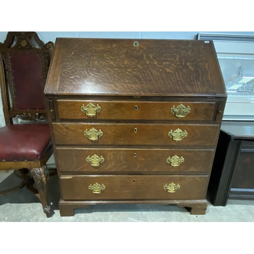 81 - George III oak bureau 106H 91W 51D