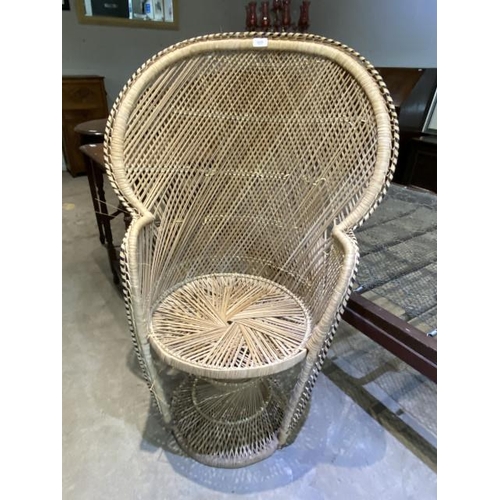 92 - Wicker peacock chair 112H 74W