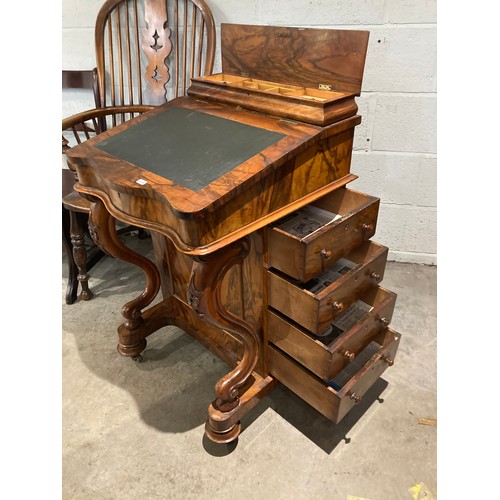 95 - Victorian walnut Davenport 92H 53W 55D