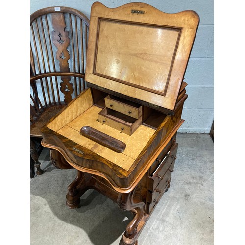 95 - Victorian walnut Davenport 92H 53W 55D