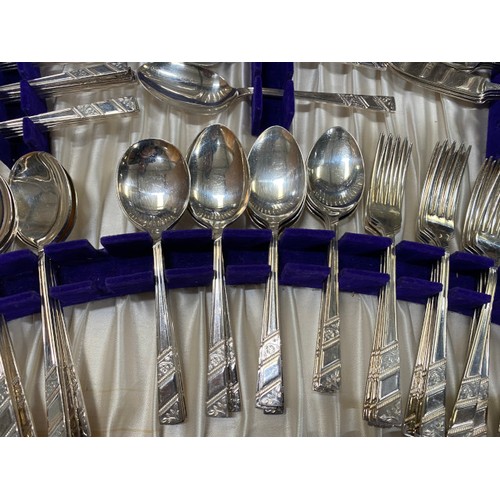 242 - Canteen of Viners 'Silver Rose' cutlery (12 place settings plus 2 serving spoons - 110 pieces)