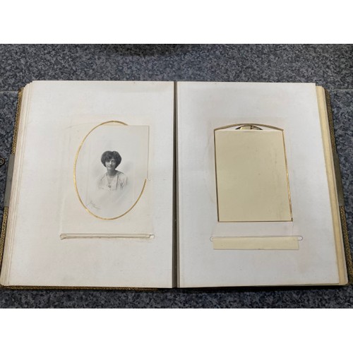 267 - Two Victorian photograph albums (One missing clasp) as found