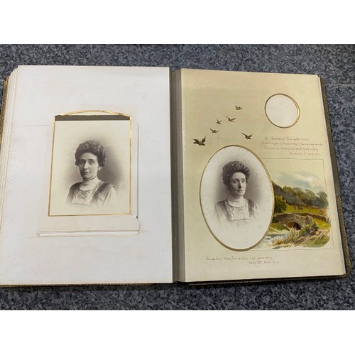 267 - Two Victorian photograph albums (One missing clasp) as found