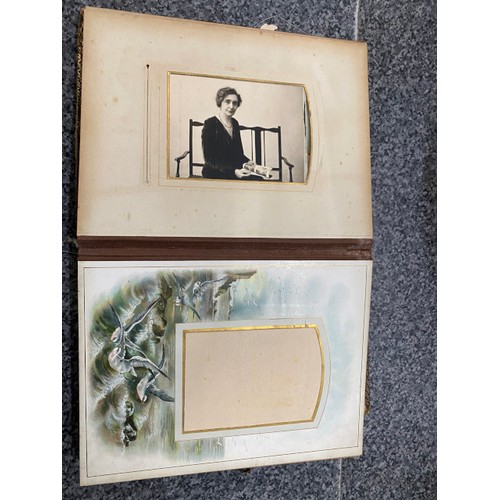 267 - Two Victorian photograph albums (One missing clasp) as found