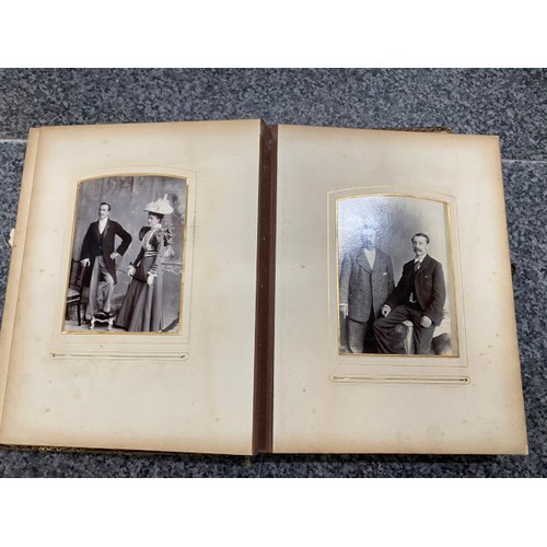 267 - Two Victorian photograph albums (One missing clasp) as found