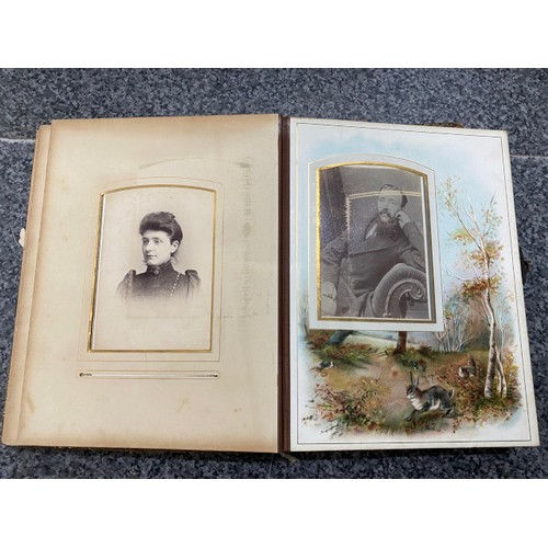 267 - Two Victorian photograph albums (One missing clasp) as found