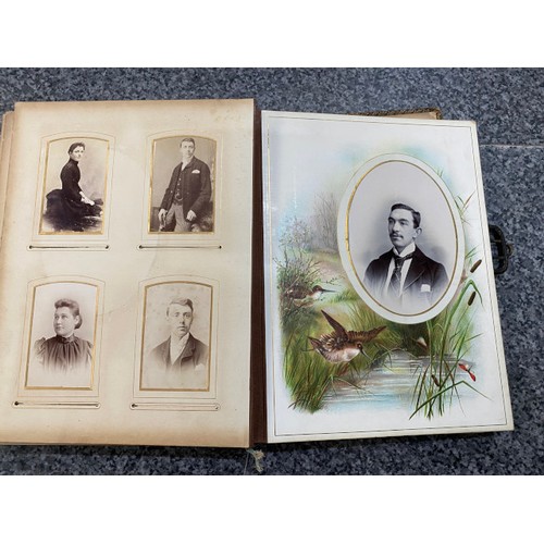 267 - Two Victorian photograph albums (One missing clasp) as found