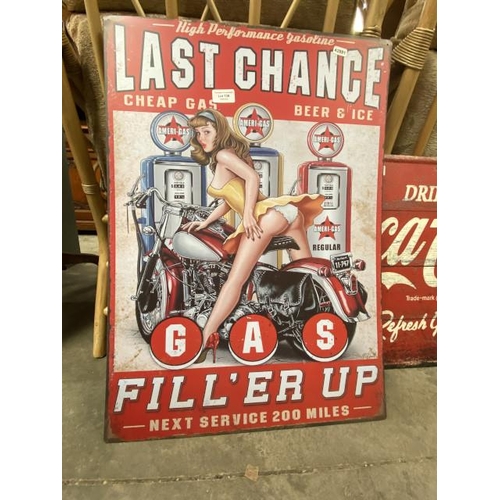 138 - Tin plate sign 'Last Chance' 70 x 50cm