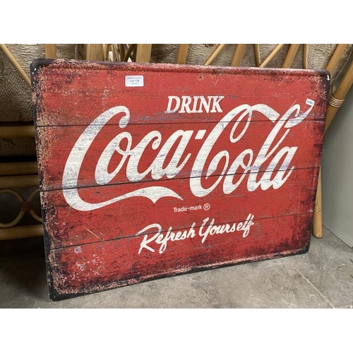 139 - Tin plate sign 'Coca Cola' 70 x 50cm