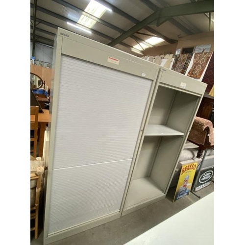 140 - 2 'Bisley' tambour fronted office cabinets 178H 92W 46D