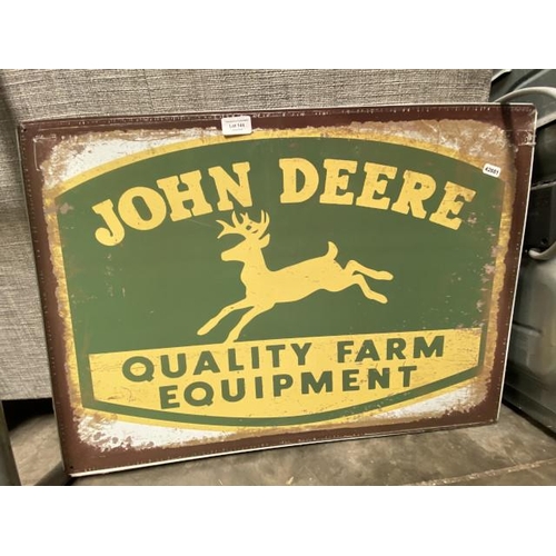 144 - Tin plate sign 'John Deere' 70 x 50cm