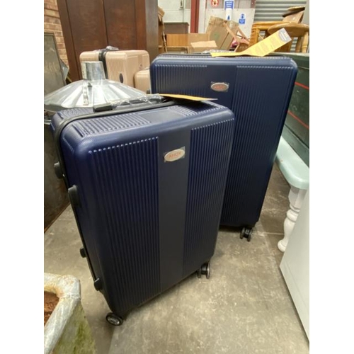 184 - 2 graduated AHOY suitcases in blue (24” & 28”) NEW