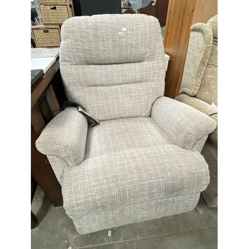 226 - Sherborne rise and recline electric armchair upholstered in oatmeal chenille 84W