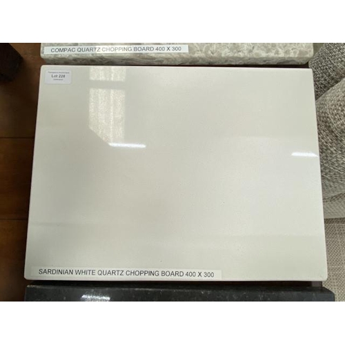 228 - Sardinian white Quartz chopping board 400 x 300mm