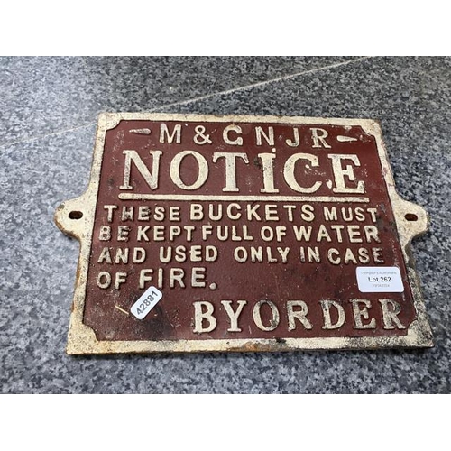 262 - Cast iron Notice sign 28x22cm