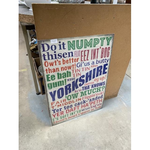 279 - Tin plate sign 'Yorkshire' 70 x 50cm