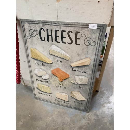 294 - Tin plate sign 'Cheese' 70 x 50cm