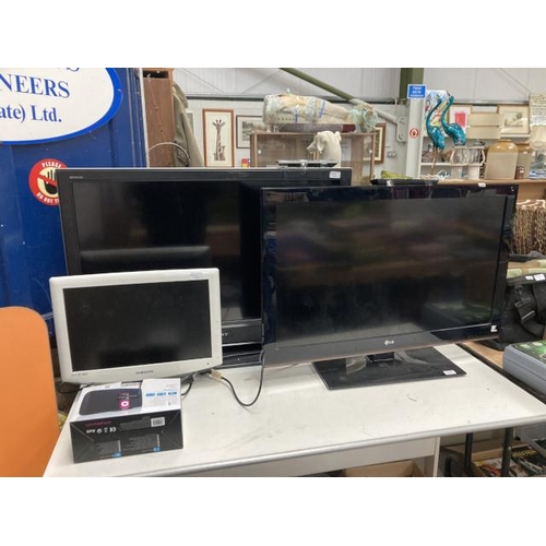 562 - LG 37LK450U-ZH with power lead and remote, SONY KDL40D3500 with power lead and remote, Samsung LE19R... 