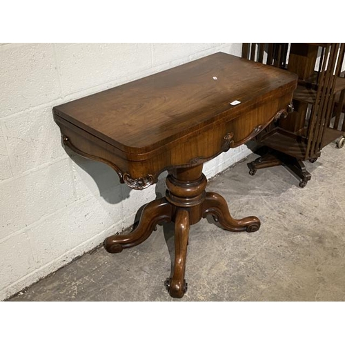 87 - Victorian rosewood games table 75H 91W 45D