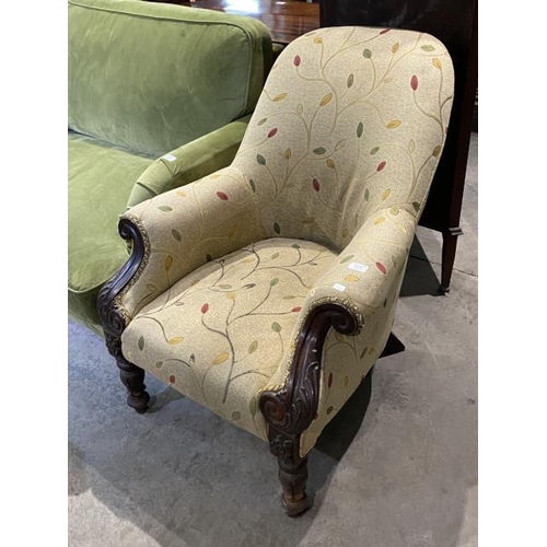 89 - Victorian mahogany framed ladies chair 71W