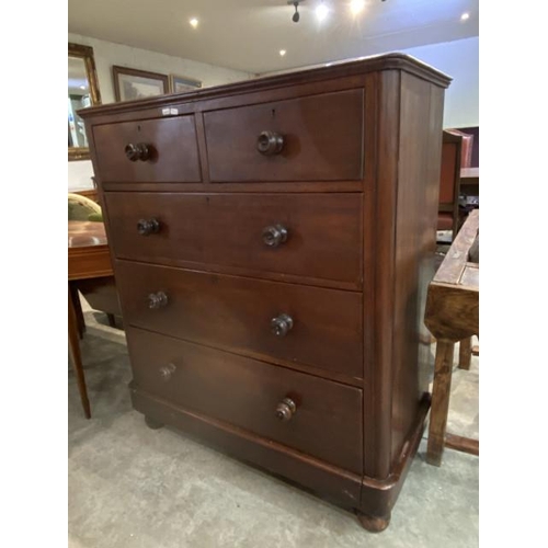 94 - Victorian mahogany 2 over 3 chest of drawers 118H 103W 48D