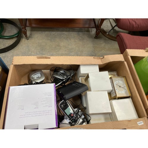 554 - 9 boxes of assorted collectables including cased Aitchison, London binoculars, Junghans carriage clo... 