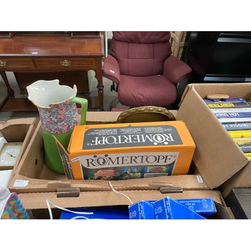 554 - 9 boxes of assorted collectables including cased Aitchison, London binoculars, Junghans carriage clo... 