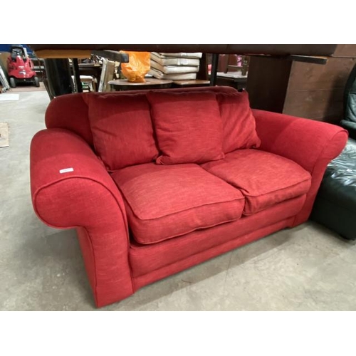 112 - Red upholstered settee 160W